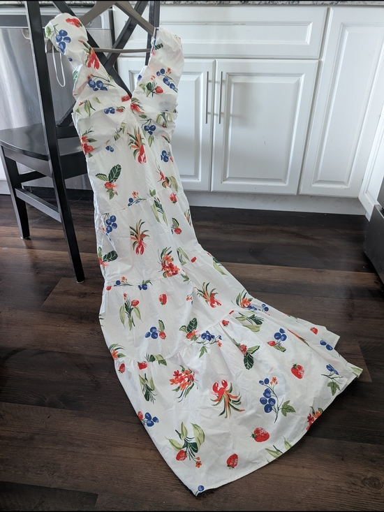 Petal & Pup Dresses & Skirts - Petal & Pup White Maxi Dress with Red, Blue & Green Floral Print